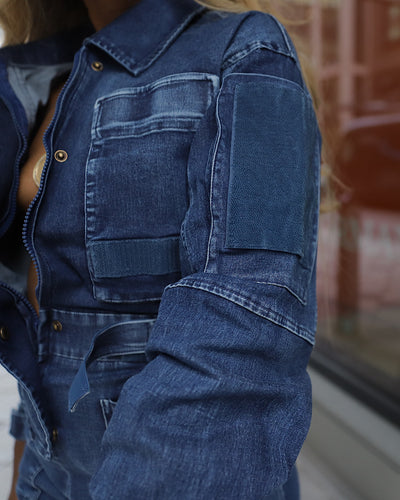 Fall 25’ Safari Bae Denim Jumpsuit