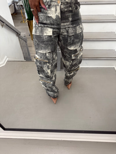 Tie Dye Cargo Jeans