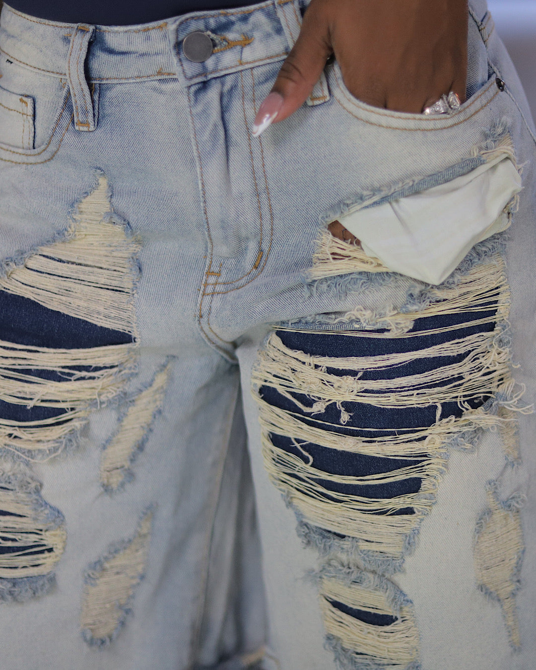 Distressed Bae boyfriend shorts