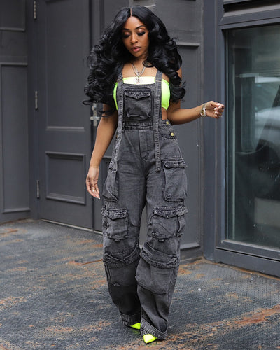 I’m It Cargo Jumpsuit ( Ash Grey )