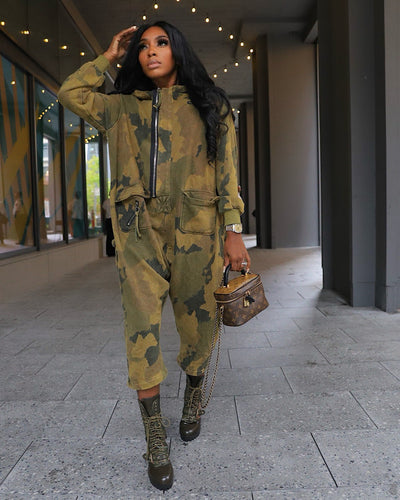 HDM Fall Haus “ Camo Lover Girl jumpsuit