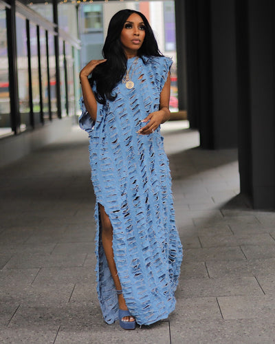 A denim Dream Maxi Dress