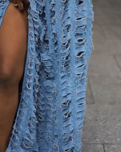 A denim Dream Maxi Dress