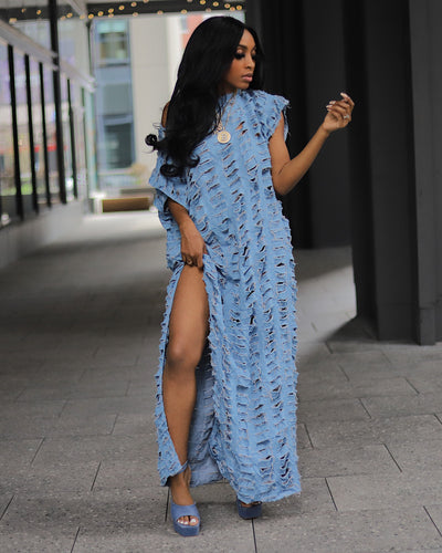 A denim Dream Maxi Dress