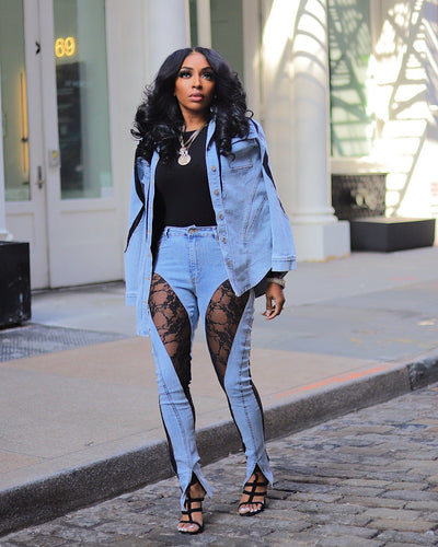 Laced to Perfection denim Set